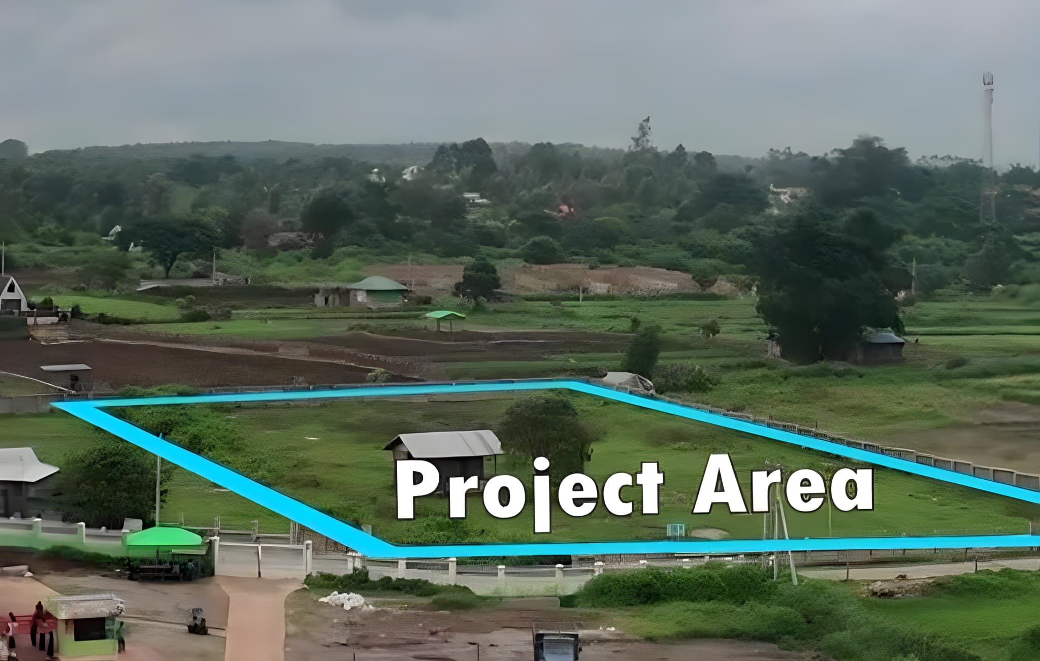 Aerial view of the Pwek Kauk Waterfall project area